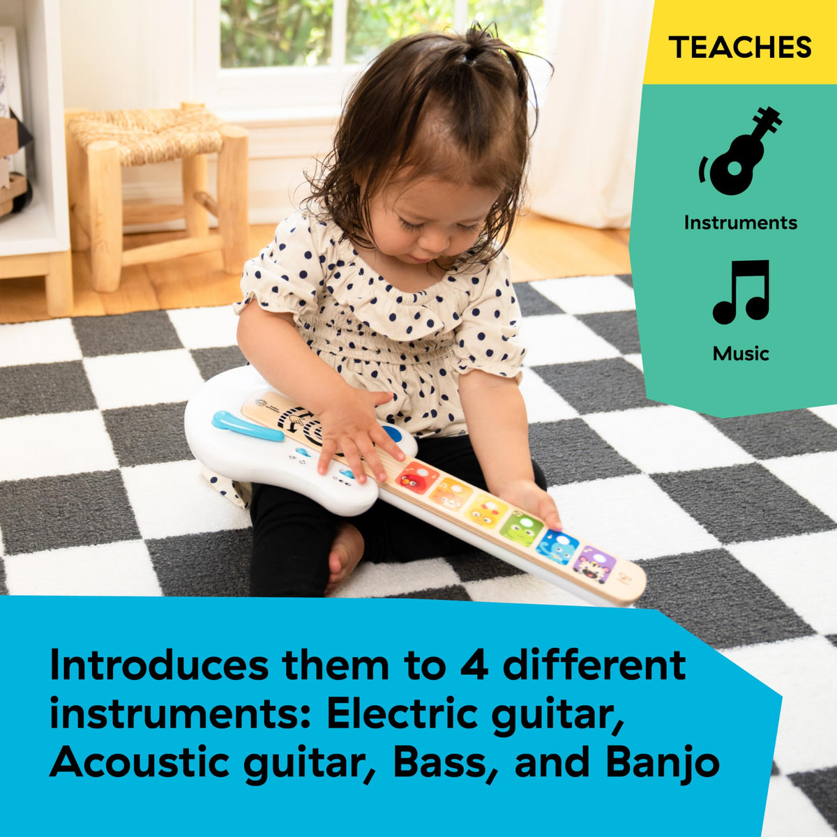 Baby Einstein Strum Along whammy bar triggers Silly Mode with playful sound effects