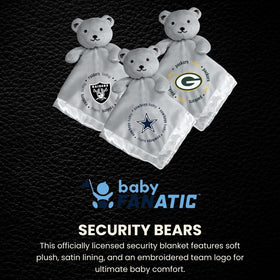 Close-up of satin lining on Baby Fanatic bear for soothing touch.