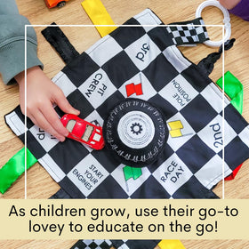 Baby Jack & Co ribbon safety feature prevents finger snagging during play.