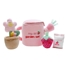 Baby Starters plush watering can invites tactile exploration during tummy time and pretend garden play.