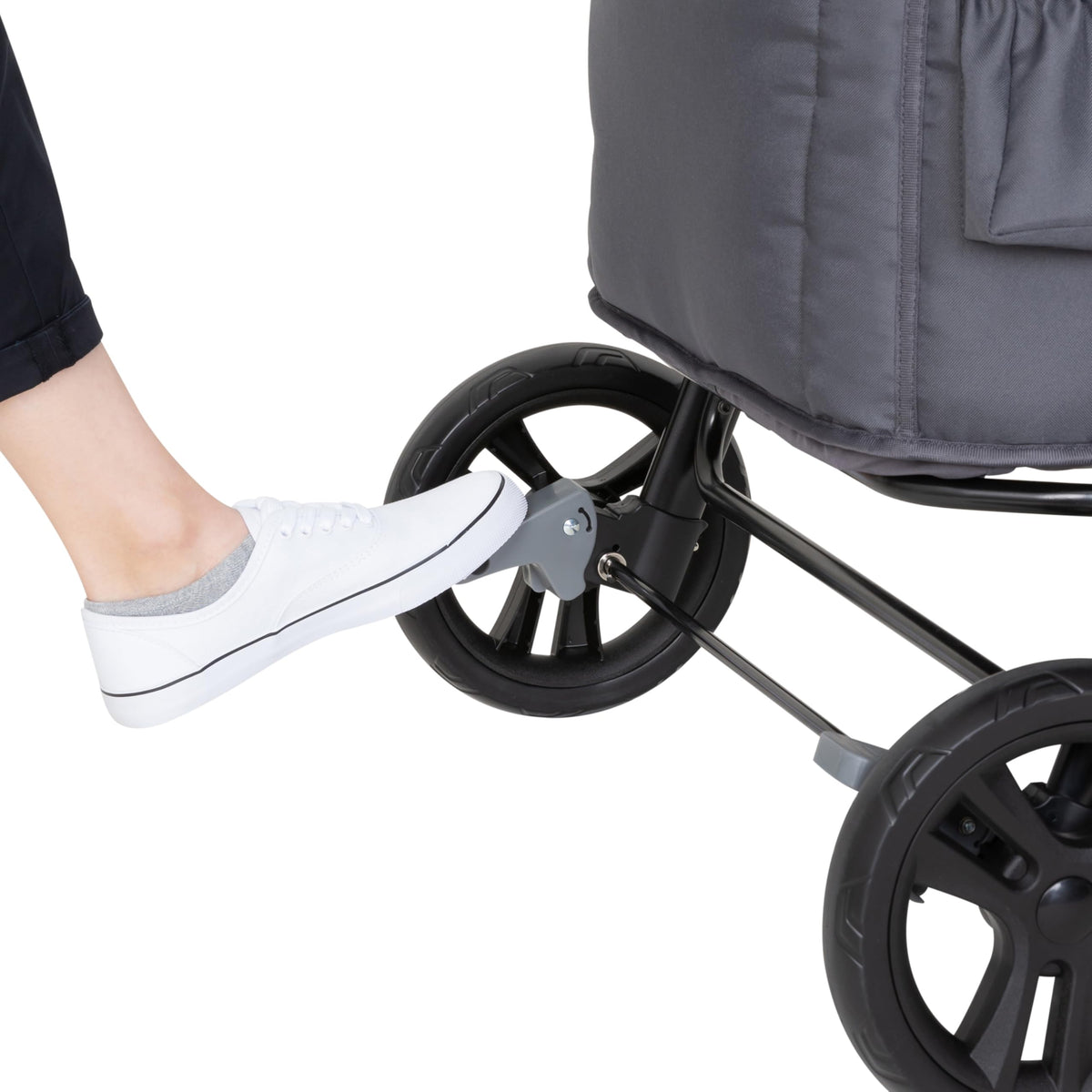 Baby Trend Expedition LTE flat fold for compact storage.
