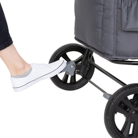 Baby Trend Expedition LTE flat fold for compact storage.