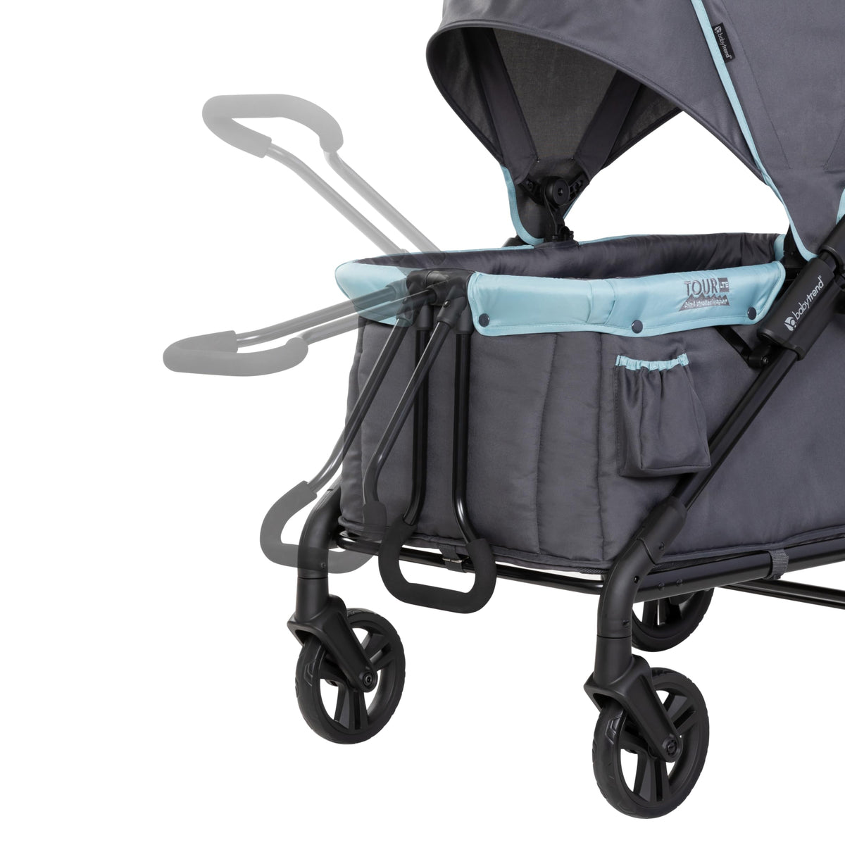 Baby Trend Expedition LTE wheels and brakes for smooth control.
