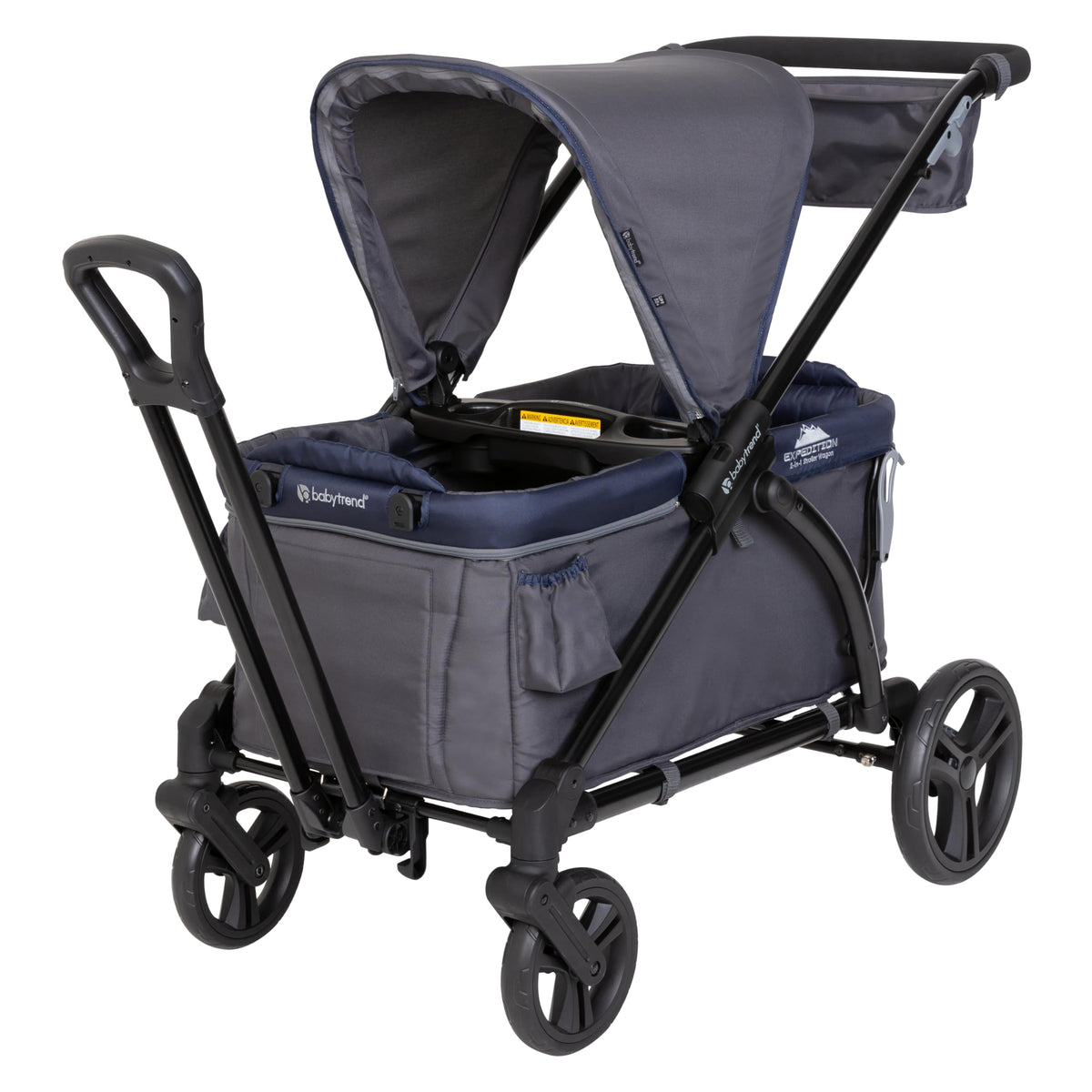 Baby Trend Expedition wagon cargo space with built-in seating.