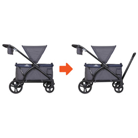 Baby Trend Expedition wagon compact flat fold for storage.