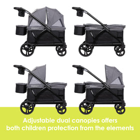 Navigator PRO dual canopies shield kids from sun and wind