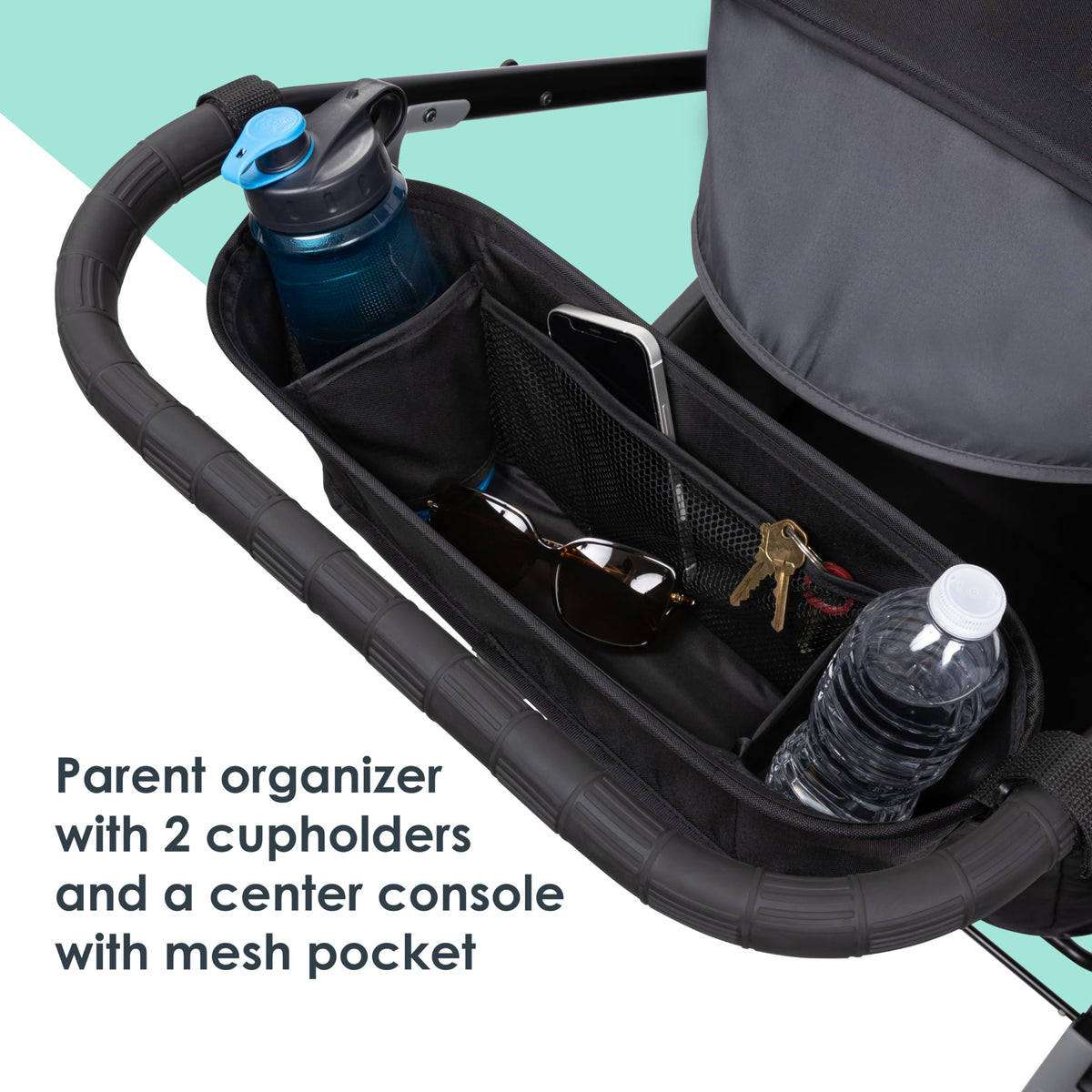 Baby Trend Tour LTE pull handle enables quick push-to-pull switch.