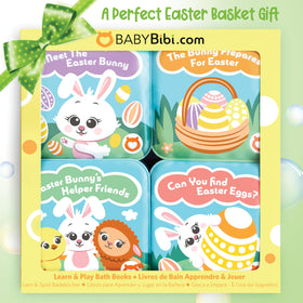 BabyBibi waterproof bath book floats in tub and dries quickly.