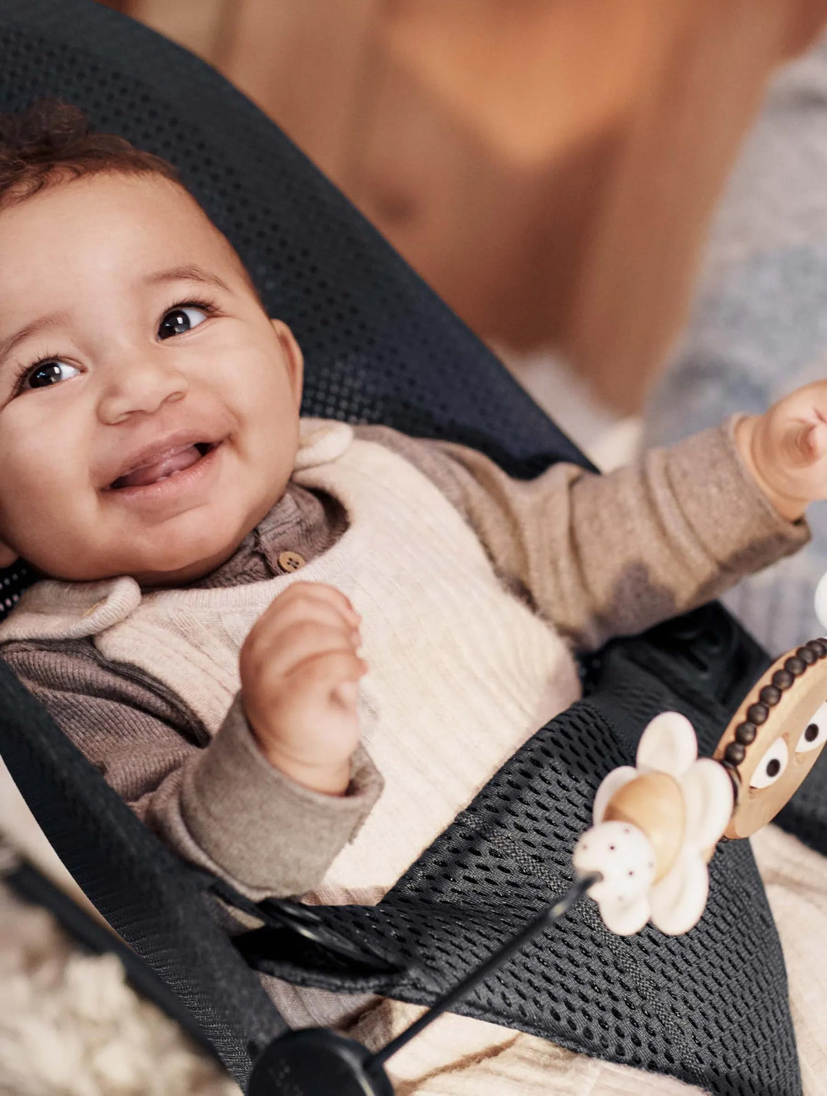 BabyBjörn compatible with Bouncer Balance Soft and Bliss for versatile setup.