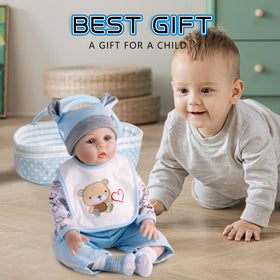 Babyfere blue bib and accessories: complete clothing options for dolls