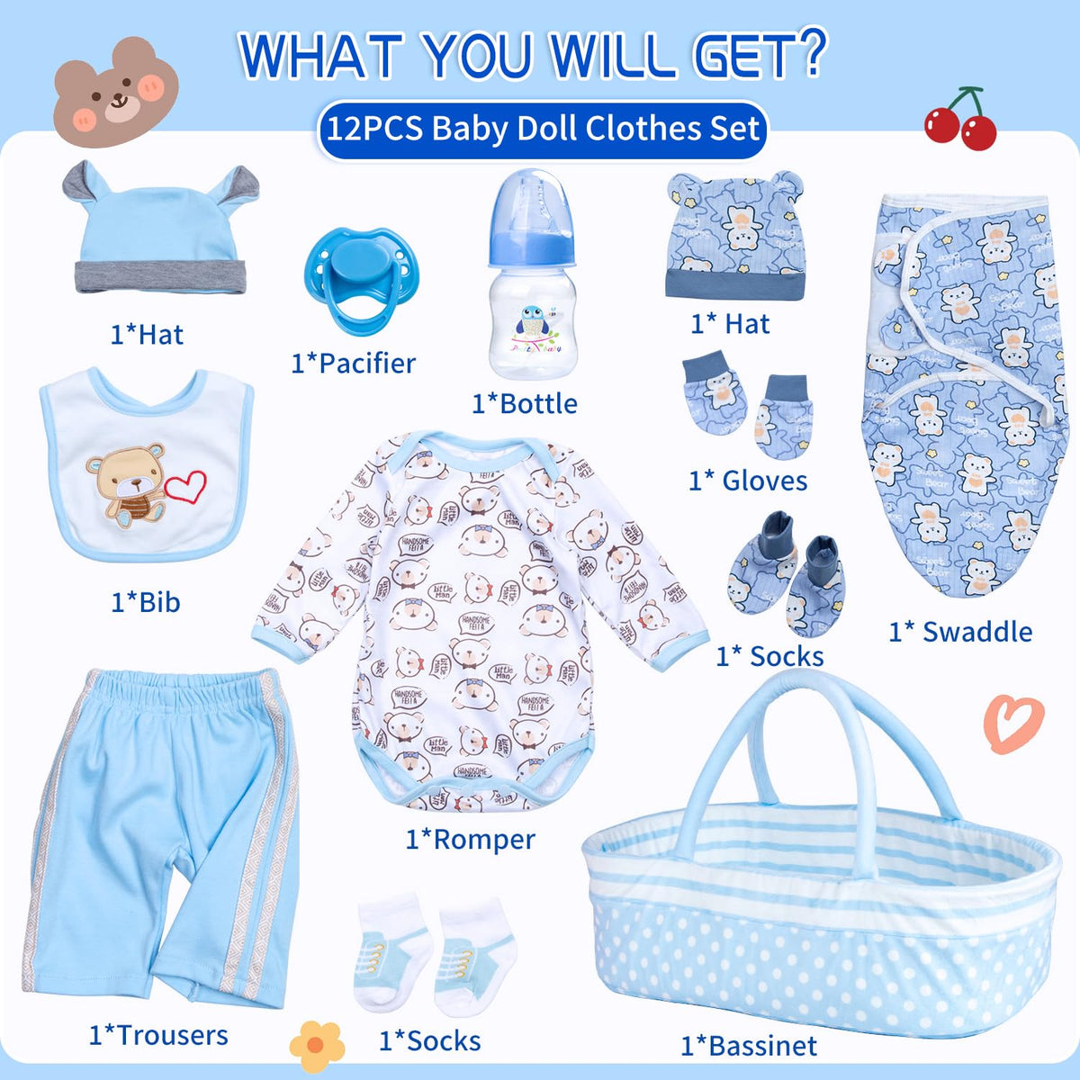 Babyfere blue plush bear swaddling blanket: cozy warmth and realistic drape