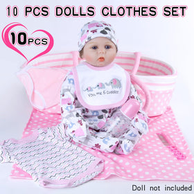 Babyfere pink doll bodysuit provides easy dressing and a soft feel for playtime.