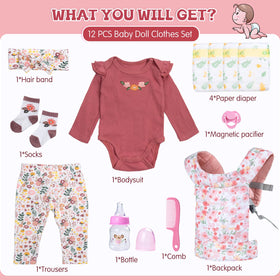 Babyfere Reborn doll pants paired with tops for versatile outfits and easy care