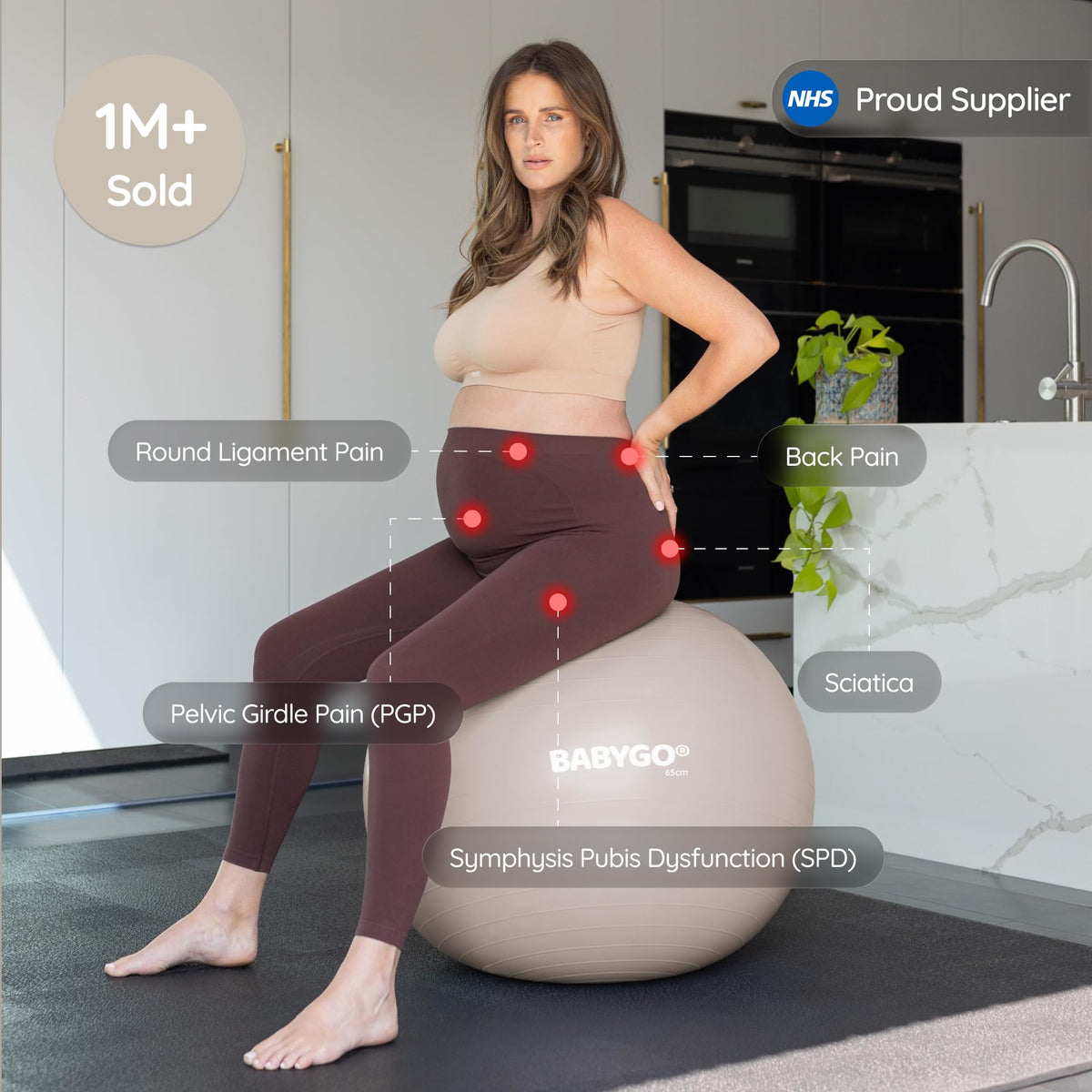 BABYGO birthing ball in home setting ideal for labour prep sessions