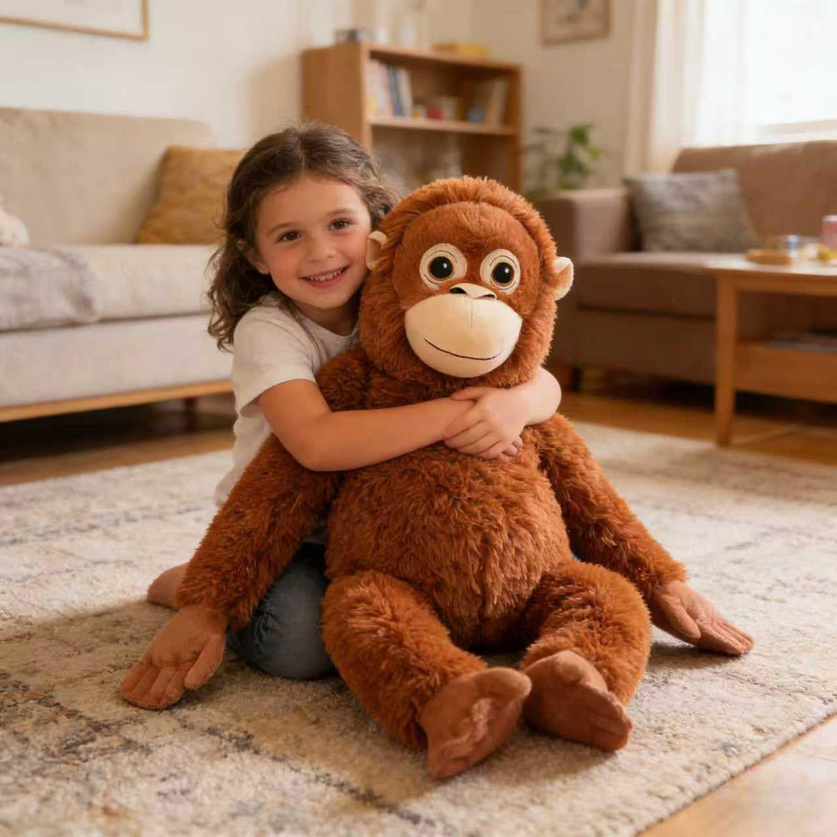 Babylounger Punch Monkey Plush side view highlighting plush texture