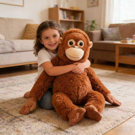 Babylounger Punch Monkey Plush side view highlighting plush texture