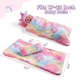 BABESIDE 12-17 inch doll bedding fits most reborn dolls for realistic mini beds.