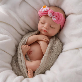 BABESIDE 16-inch silicone baby doll feet and toes for authentic newborn look.