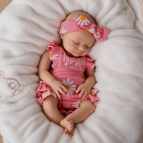 BABESIDE 16-inch silicone baby doll front view showing lifelike expression for imaginative play.