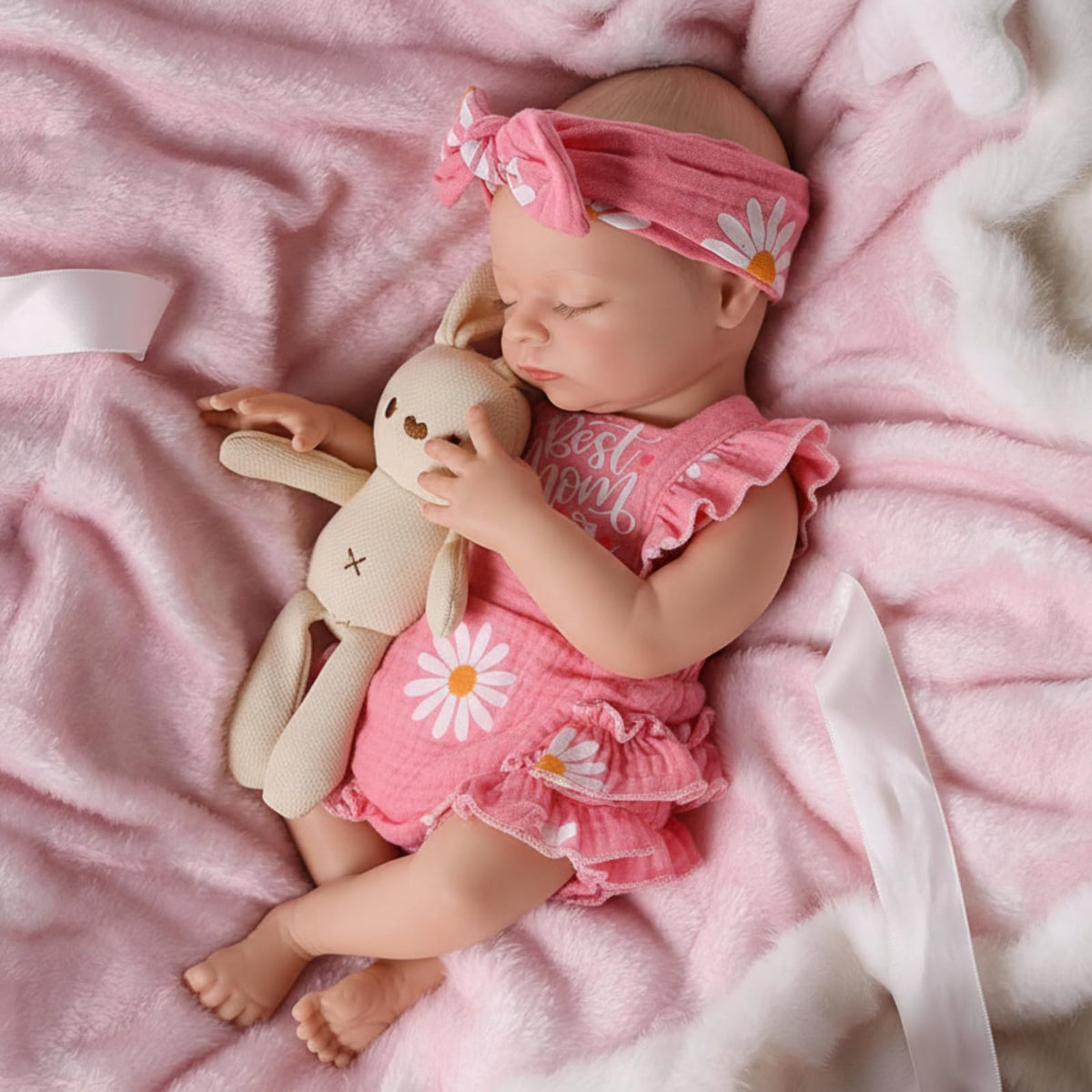 BABESIDE 16-inch silicone baby doll in preemie clothes ready for dress-up.