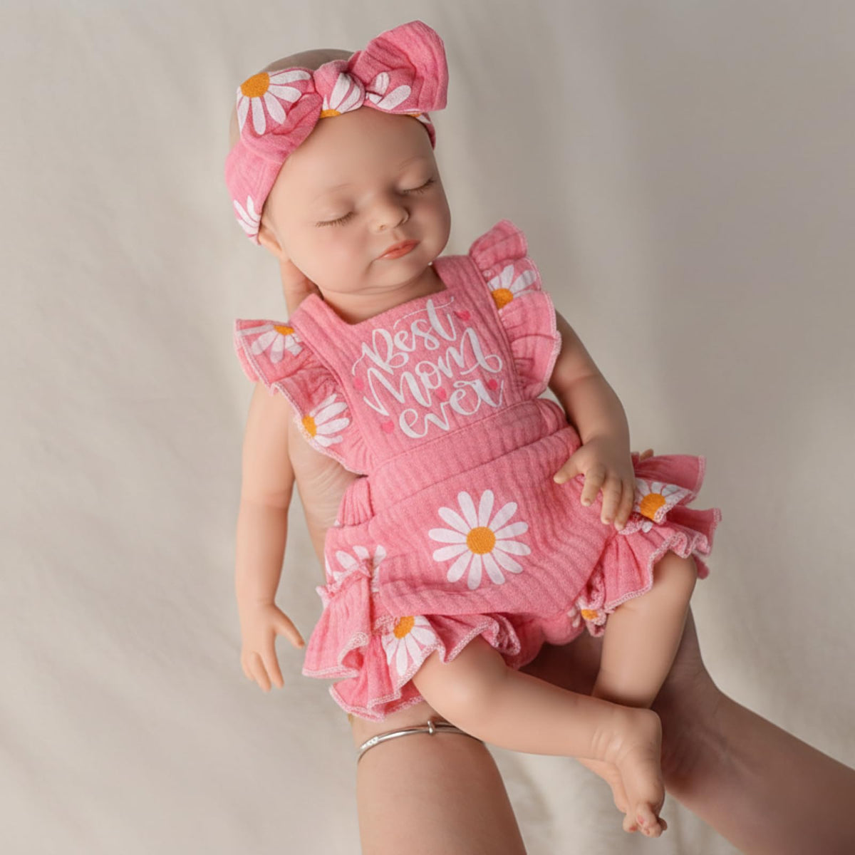 BABESIDE 16-inch silicone baby doll soft-weighted body for easy cuddling.