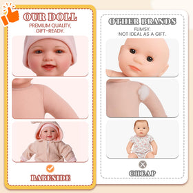 Babyside pacifier accessory supports soothing pretend care