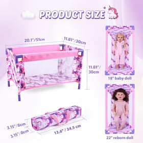 Babyside doll bed features a sturdy metal frame for safety