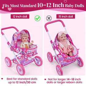 BABESIDE 18-inch handle height enables comfortable pushing during playtime.