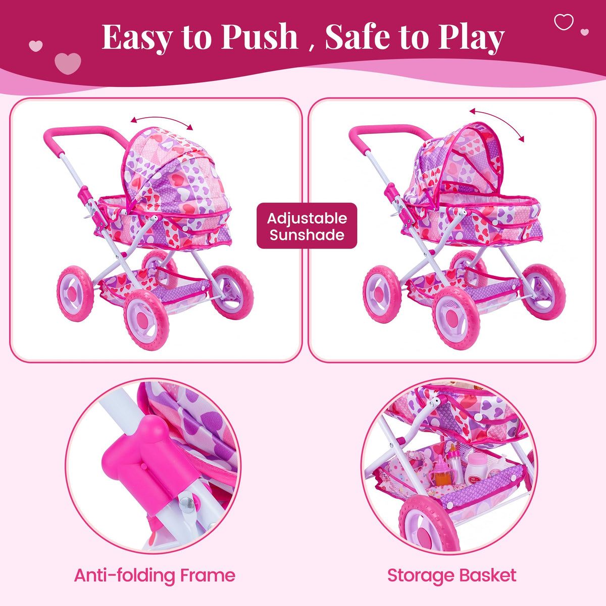 BABESIDE secure-locking feature ensures safe setup with easy folding.