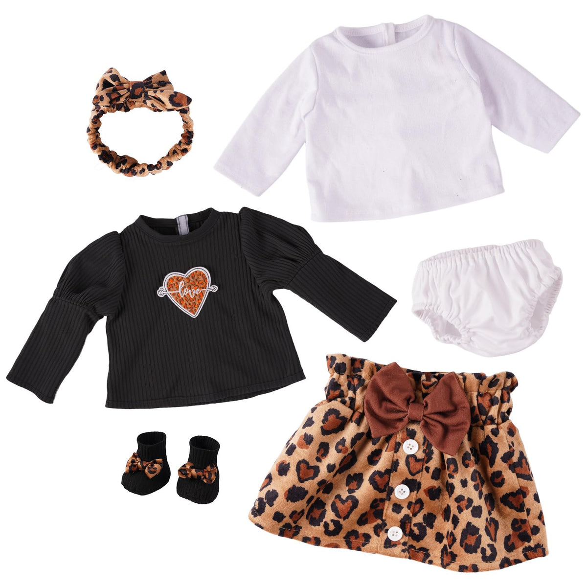 BABESIDE floral dress with lace collar on reborn doll, soft fabric for imaginative play