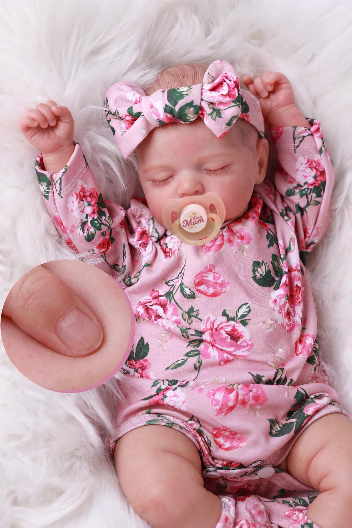 BABESIDE lifelike reborn doll sleeping, ideal for pretend bedtime routines