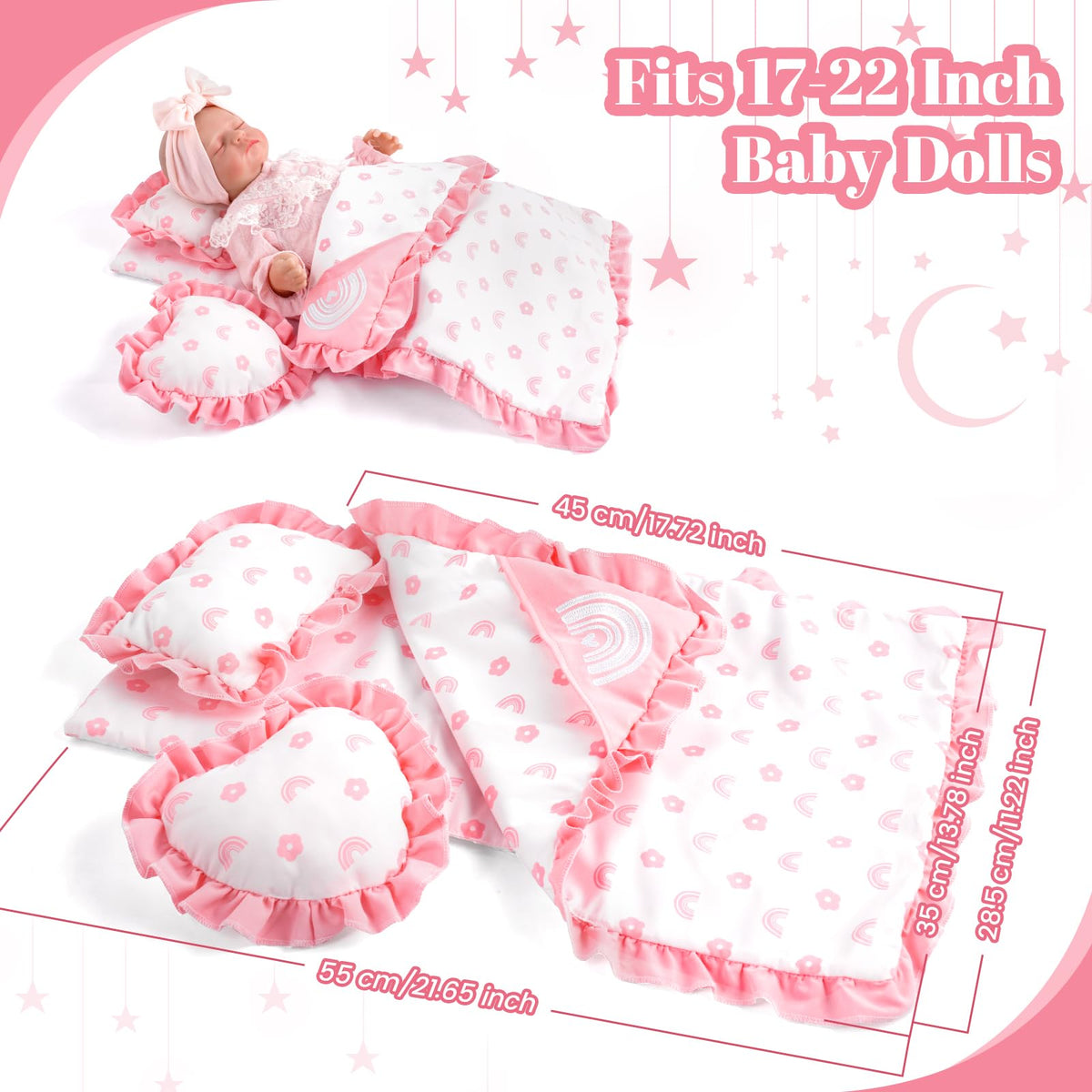 BABESIDE mattress for 17-22 inch dolls adds realistic sleeping space.