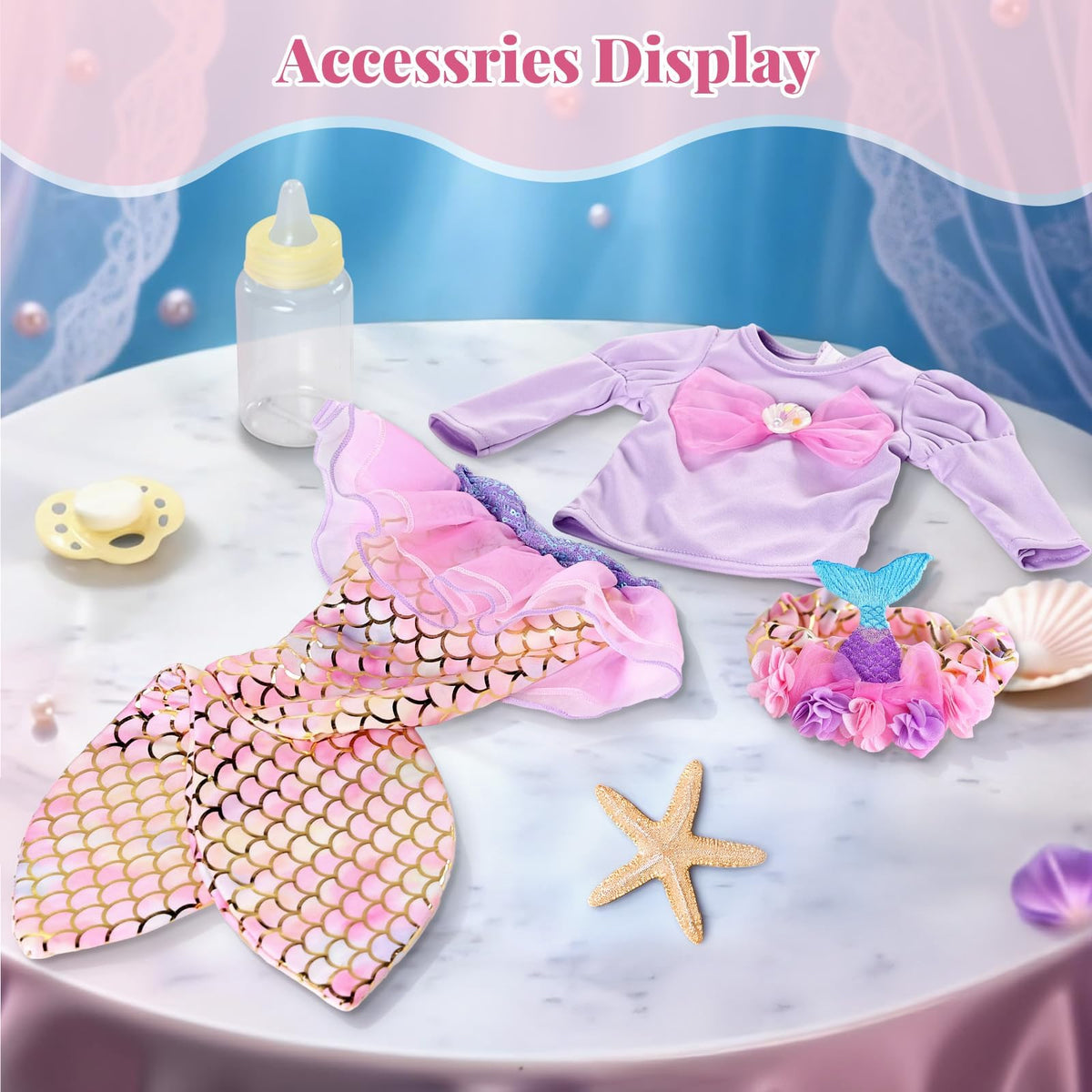 BABESIDE Mermaid doll portable design makes travel and daily use easy.