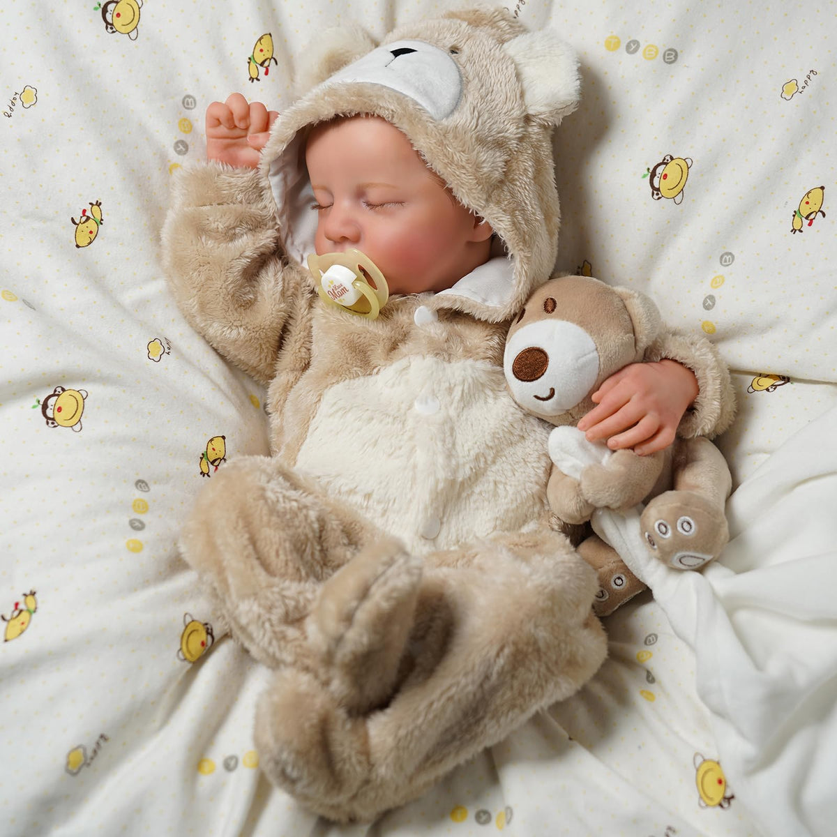 BABESIDE newborn-size 17-inch doll, easy to hold and carry.
