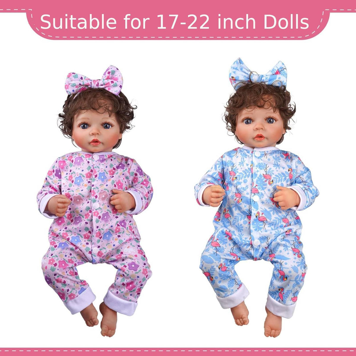 BABESIDE reborn romper featuring butterflies, colorful wardrobe option for 17-22 inch dolls.