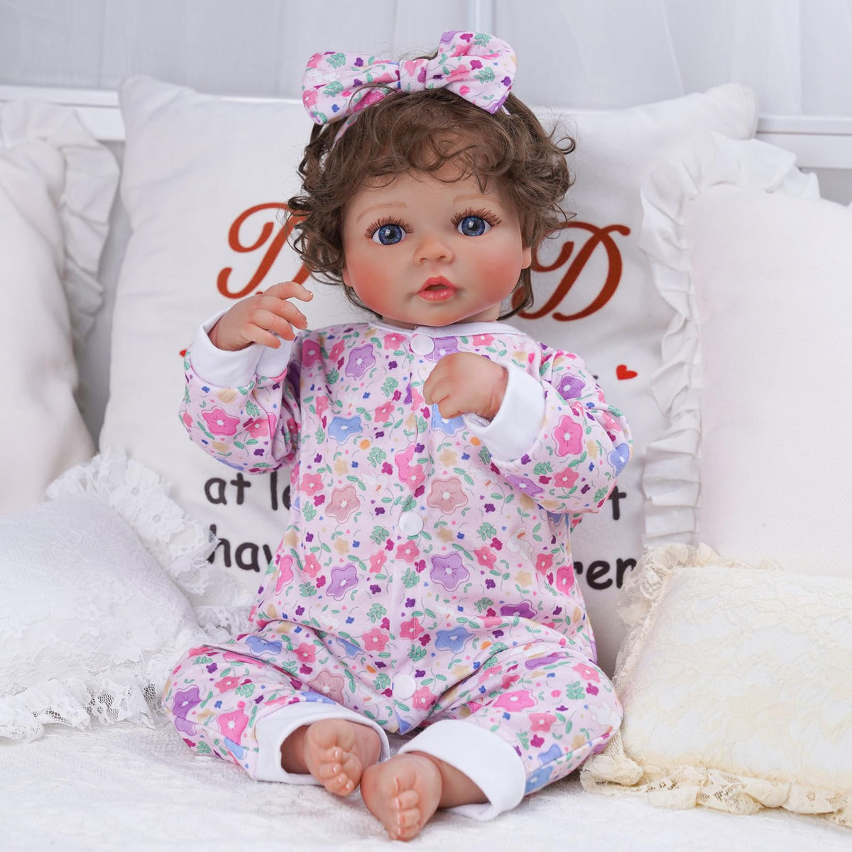 BABESIDE reborn romper with flamingos, playful addition to doll wardrobe.