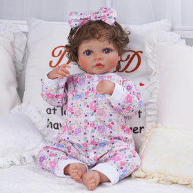 BABESIDE reborn romper with flamingos, playful addition to doll wardrobe.