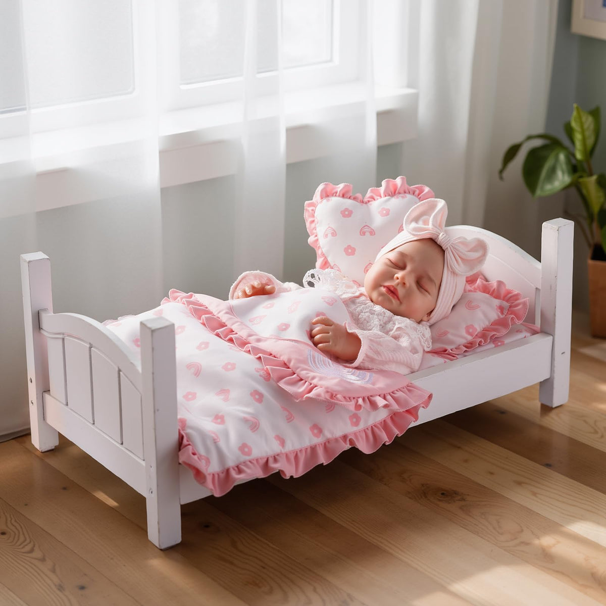 BABESIDE soft fabric offers gentle touch for pretend care.