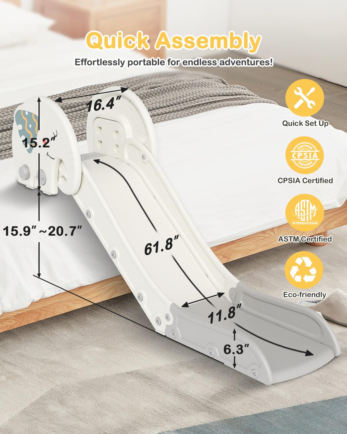 Babytronic couch slide easy-assembly for quick setup.