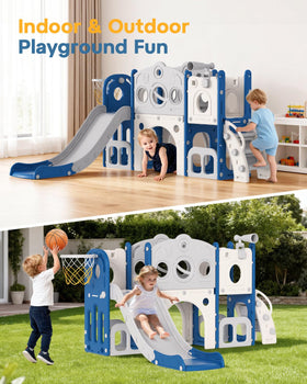 Babytronic toddler slide basketball hoop highlights active play and skill building.
