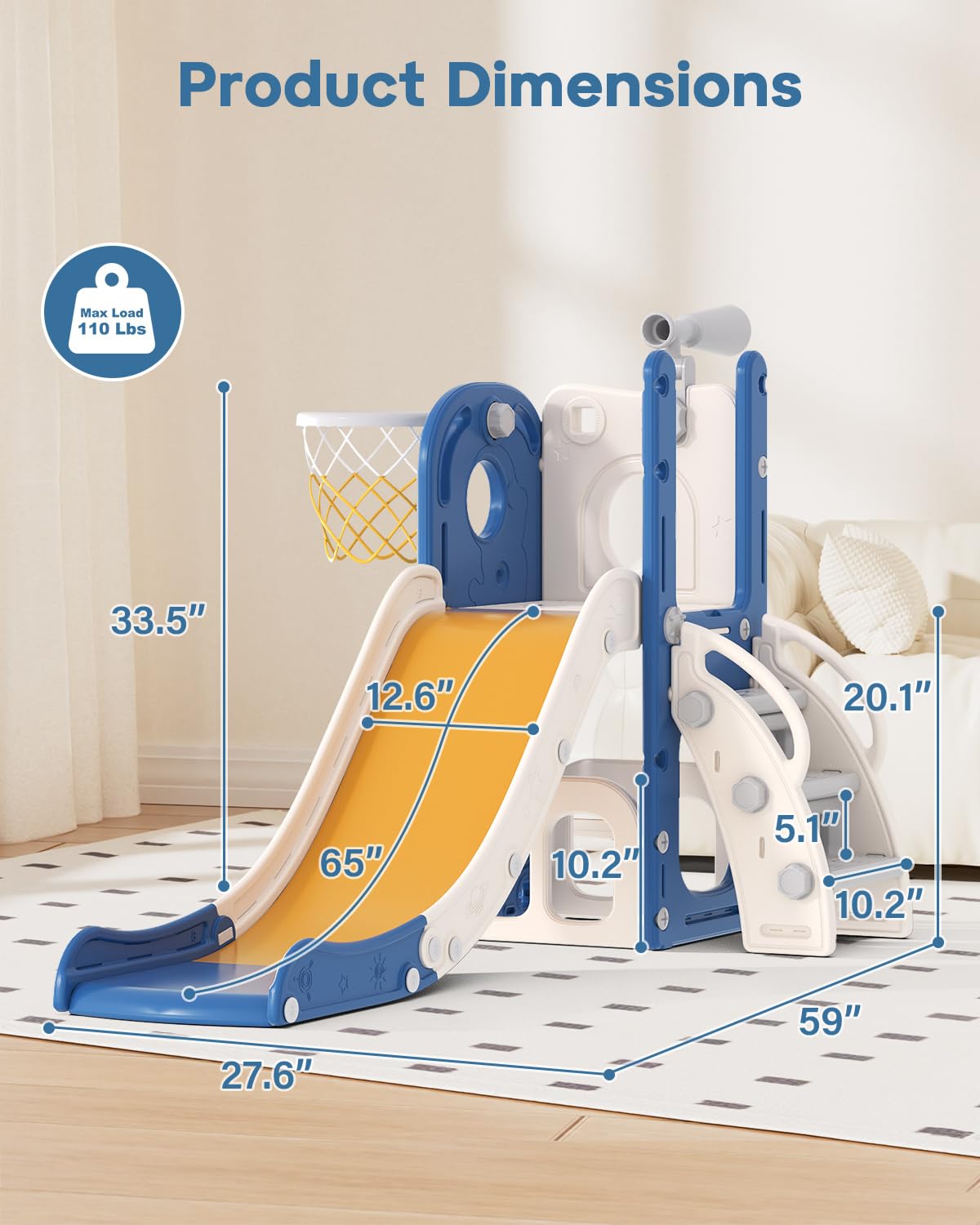 Babytronic Toddler Slide easy assembly saves setup time.