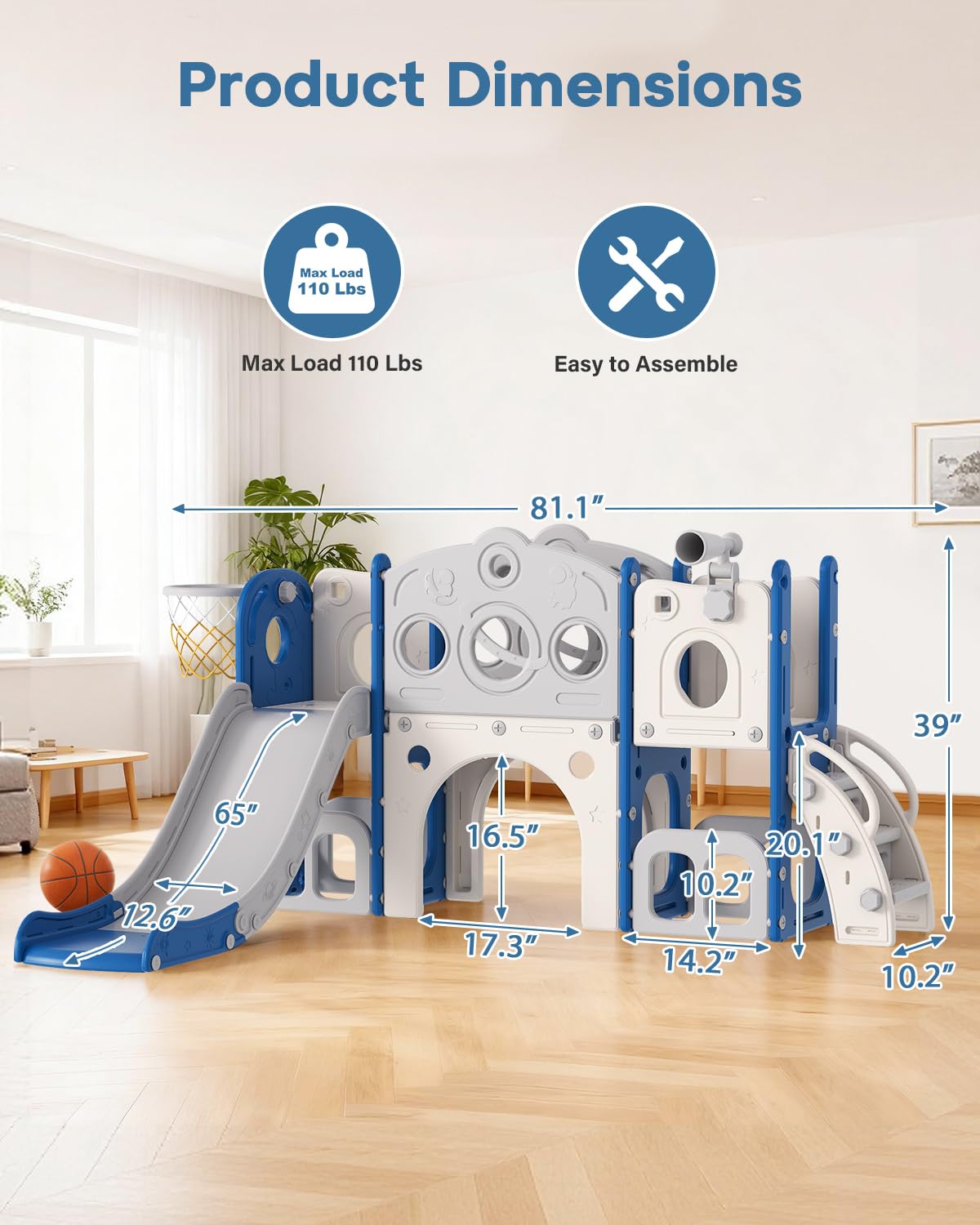 Babytronic toddler slide indoor outdoor setup suits year-round play.
