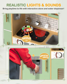 Babytronic kitchen playset oven feature shows functional doors for realistic pretend cooking.