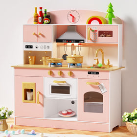 Babytronic wooden play kitchen stove with lights fuels imaginative play sessions