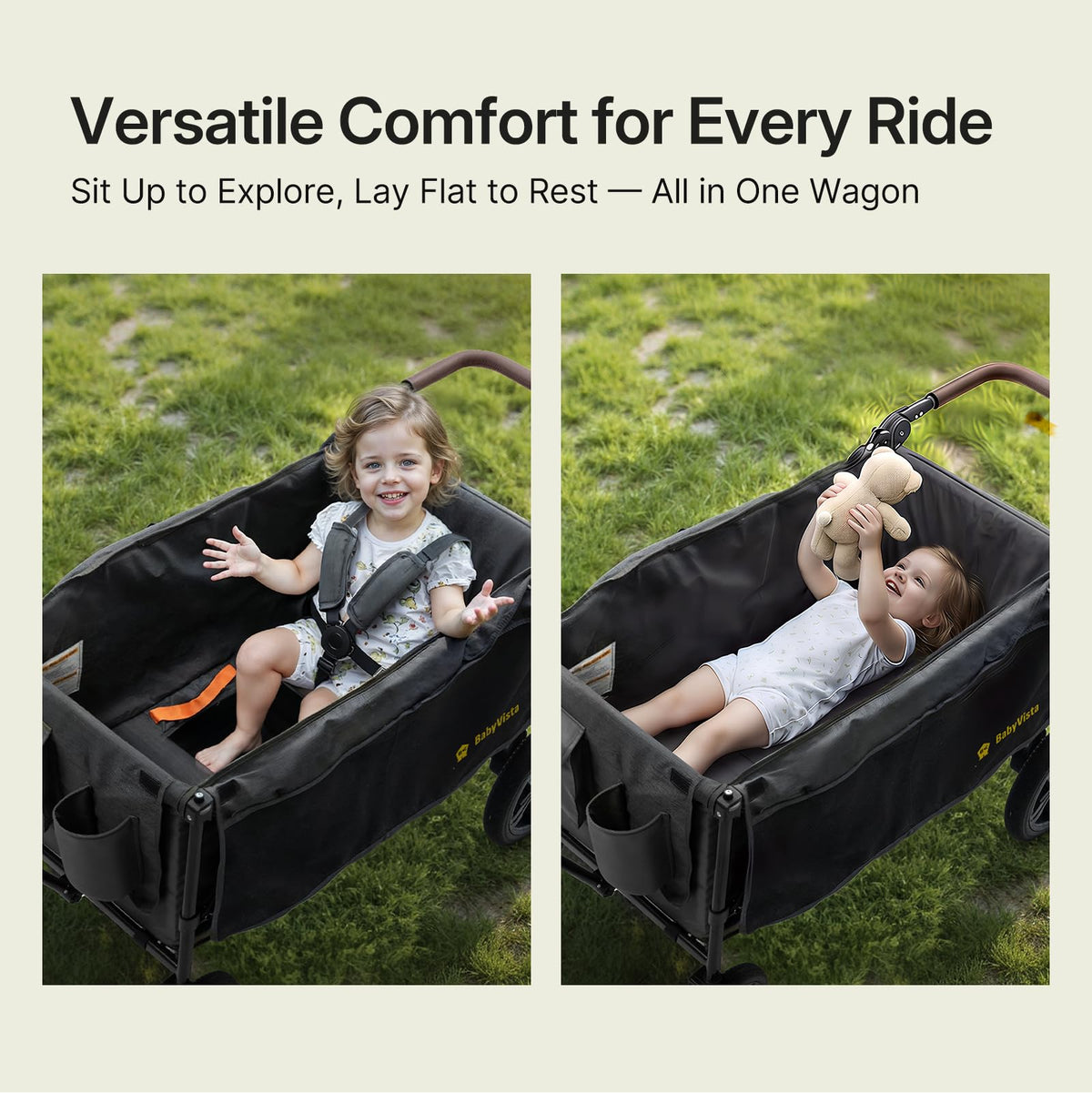 BabyVista stroller wagon UPF 50+ canopy with bug net