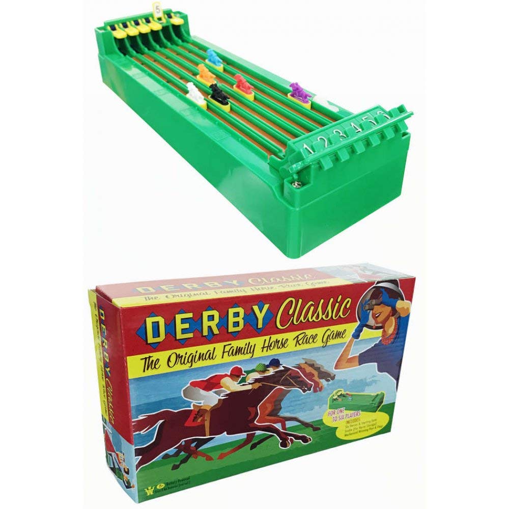 Back to Basics Derby Horse Race desktop game with six horses for tabletop racing fun