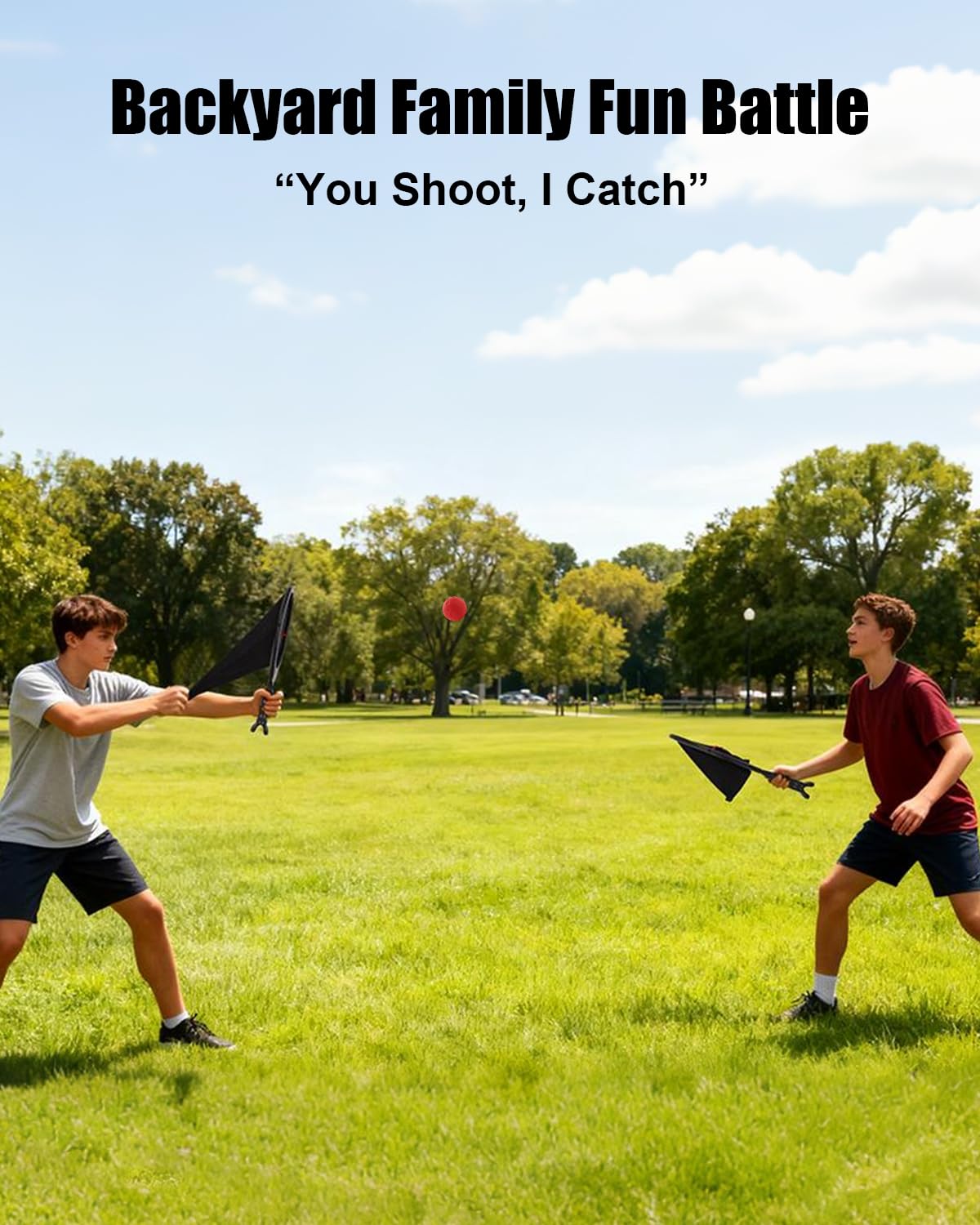 Backyard All-Stars Slingshot Scoop Two-Players invite friendly competition.