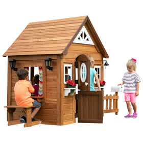 Backyard Discovery Aspen Dutch door opening to bright outdoor play