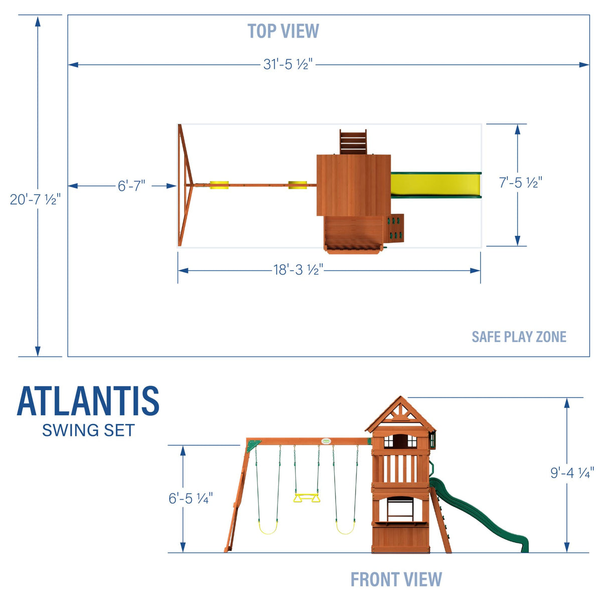 Backyard Discovery Atlantis rock wall with six holds promotes climbing skills.