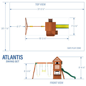 Backyard Discovery Atlantis rock wall with six holds promotes climbing skills.